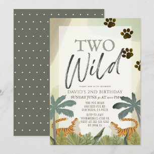 Invitation Deux Safari Wild Tiger Jungle 2e anniversaire