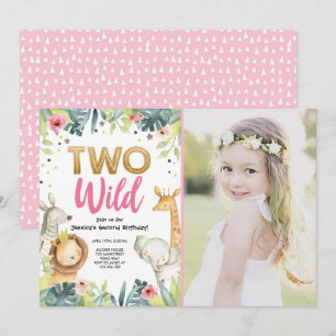 Invitation Deux Sauvages Safari Gold Girl Animals