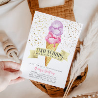 Deux Scoops Twin Girls Ice Cream Baby shower