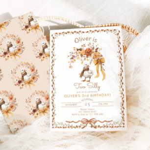 Invitation Deux sots chou Goose Boy 2e anniversaire