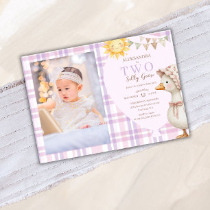 Invitation Deux sottes Goose Girl 2e fête d'anniversaire Phot