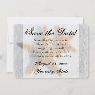 Invitation Deux Starfish Sand, plage Sauvez la date