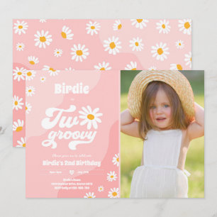 Invitation Deux Super 2ème anniversaire de fête Boho Retro Da
