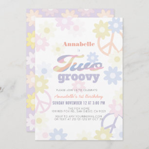Invitation Deux Super Pastel Color Daisy 2e anniversaire
