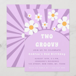 Invitation Deux Super Retro Sunshine Premier Anniversaire En