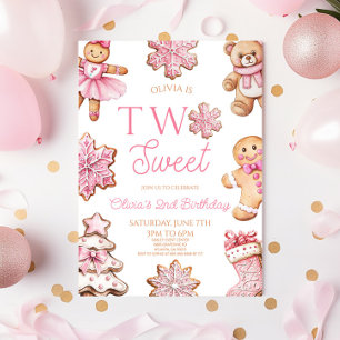 Invitation Deux Sweet Cookie en Pain d'Épice 2ème Fête d'Anni