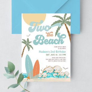 Invitation Deux The Beach Boy Surf Surfant 2ème Anniversaire