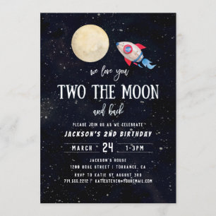 Invitation Deux The Moon Boy 2e fête d'anniversaire