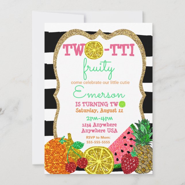 Invitation deux to frutti 2e anniversaire Tutti Frutti (Devant)