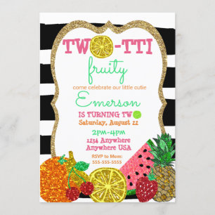 Invitation deux to frutti 2e anniversaire Tutti Frutti
