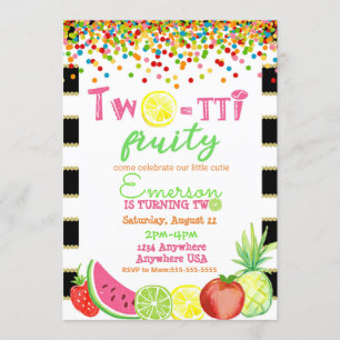 Invitation deux to frutti 2e anniversaire Tutti Frutti waterc