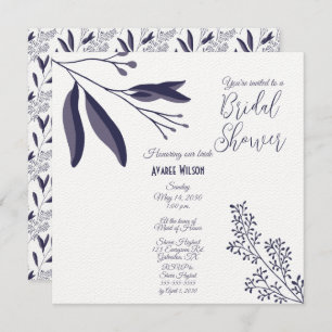 Invitation Deux Tons Violet Folk Art Floral Douche