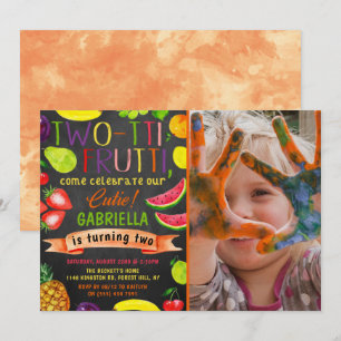 Invitation Deux tti Frutti 2e photo d'anniversaire