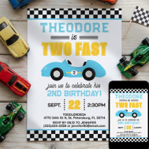 Deux Voiture de Course Rapide 2ème Anniversaire