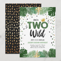 Deux Wild Tropical Safari Gold Boy Deuxième annive