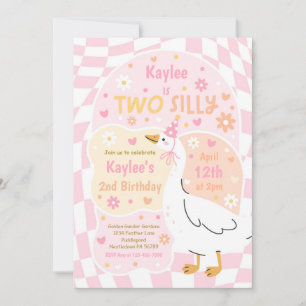 Invitation Deuxième anniversaire de Two Silly Goose Fête d'an