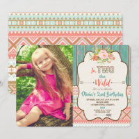 Deuxième anniversaire d'invitation fille deux sauv
