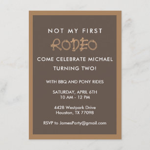 Invitation Deuxième anniversaire - partie de cowboy de rodéo