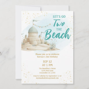 Invitation Deuxième été à la plage Deuxième anniversaire