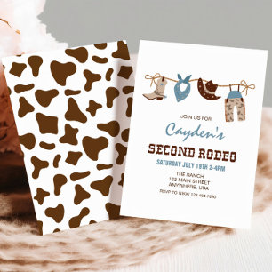 Invitation Deuxième Rodéo Cow-boy Occidental 2e Anniversaire