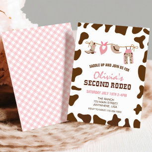Invitation Deuxième Rodéo Cow-boy Occidental 2e Anniversaire
