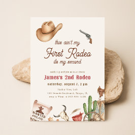 Invitation Deuxième Rodeo Vintage Rustique Cow-boy 2e Anniver