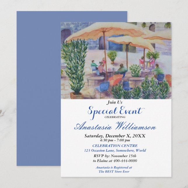 INVITATION D'ÉVÉNEMENT DE PARTIE DE PATIO D'ÉTÉ (Devant / Derrière)