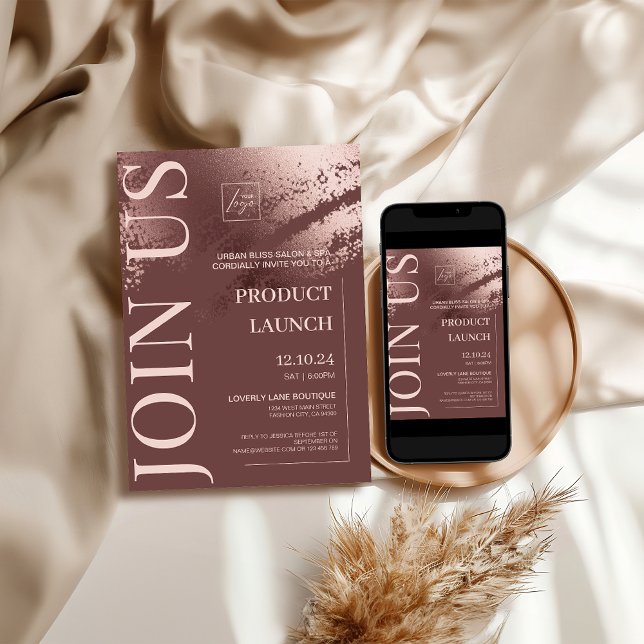 Invitation d'événement spécial affaires de bronze  (Stylish bronze business special event einvite)