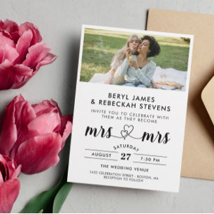 Invitation Devenir Mme et Mme Mariage de la photo informelle