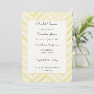 Invitation Déversoir de mariage aux rayures blanches jaunes e