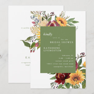 Invitation Déversoir de mariage de tournesols de Toscane colo