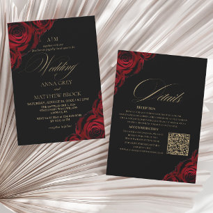 Invitation Devine Elegant Rose⎮Tout en Un Mariage