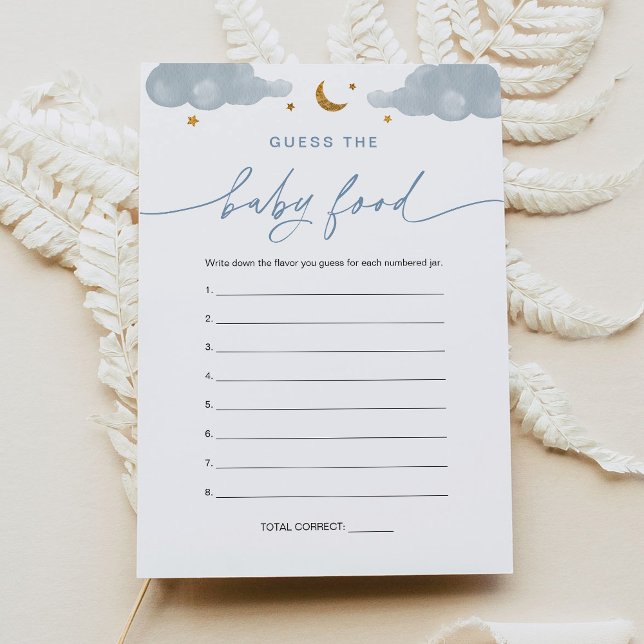 Invitation Devinez la Baby Food Game Card Twinkle Little Star (Créateur téléchargé)