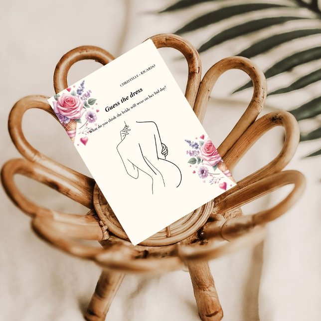 Invitation Devinez la mariée robe mariée jeu de douche nuptia (Créateur téléchargé)