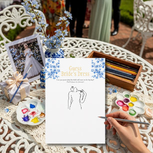 Invitation Devinez la robe jeu de Baby Shower Bleu