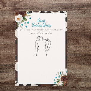 Invitation Devinez la robe Jeu de Baby Shower Rustique Bohème