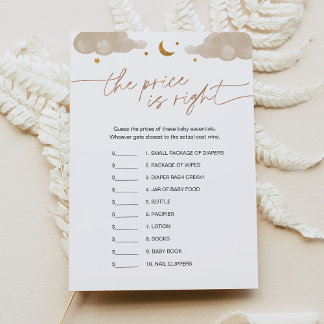 Invitation Devinez le Prix Jeu de Baby Shower Étoile Scintill
