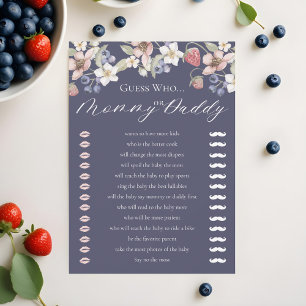Invitation Devinez Qui Berry Sweet Baby shower Game Card