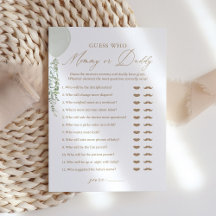 Devinez qui maman ou papa Baby shower de ballon je