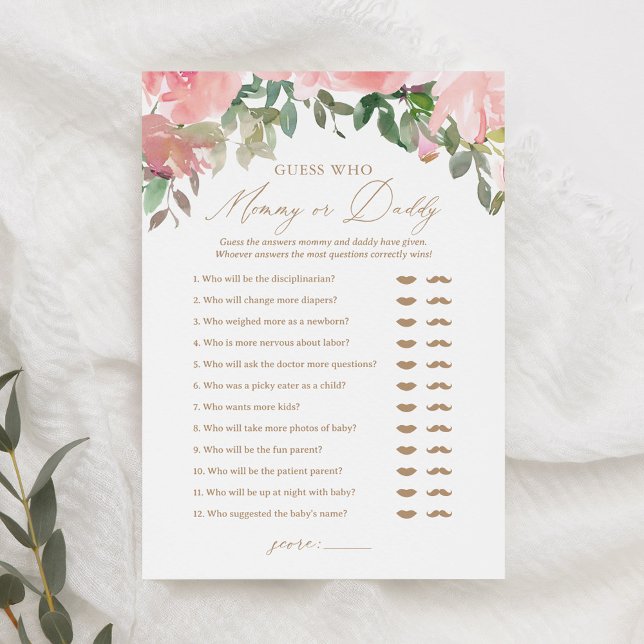 Invitation Devinez qui maman ou papa Baby shower de ballon je (Créateur téléchargé)