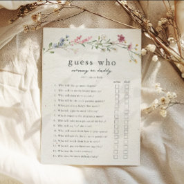 Invitation Devinez qui maman ou papa Baby shower jeu