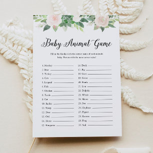 Invitation DEVON Baby Animal Green Baby shower Jeu