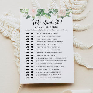 Invitation DEVON Qui L'A Dit Maman Papa Baby Game Card