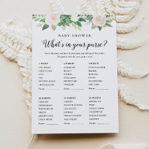 Invitation DEVON What's In Your Purse Baby shower Jeu