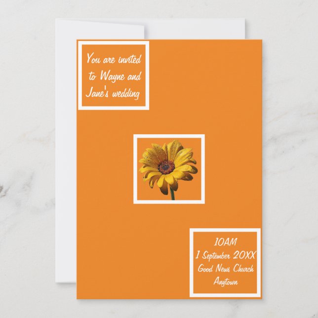 Invitation Dew Drops Daisy Mariage (Devant)