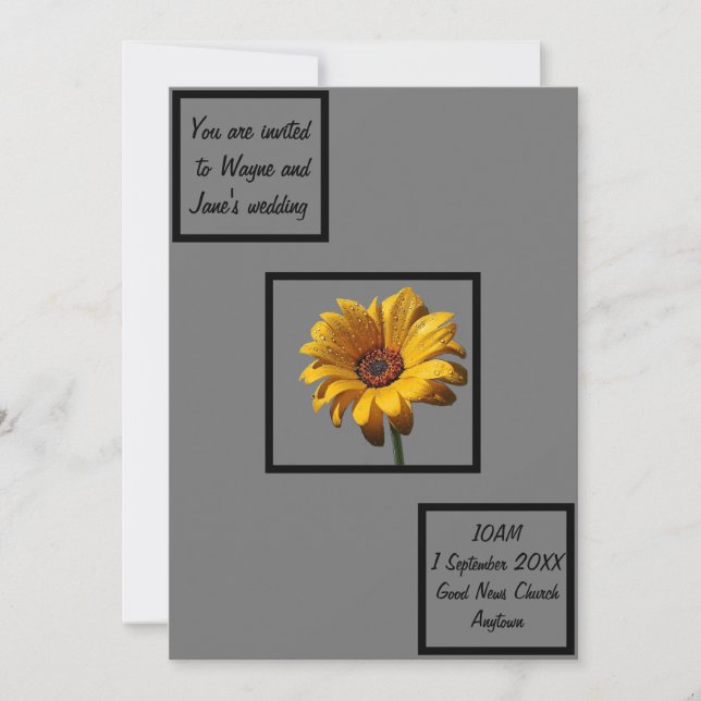 Invitation Dew Drops Daisy Mariage (Devant)