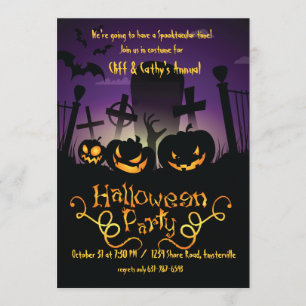 Invitation d'Halloween à Graveyard Antics