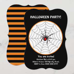 Invitation d'Halloween Black Widow Spider