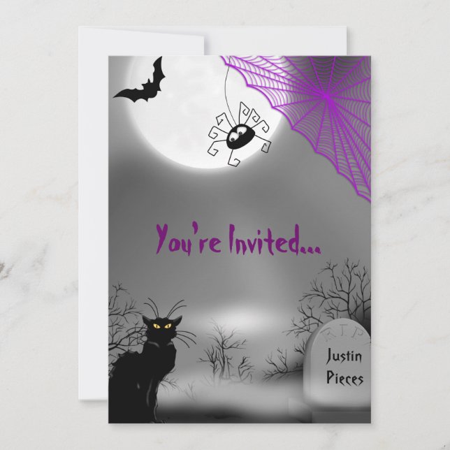 Invitation d'Halloween effrayant (Devant)