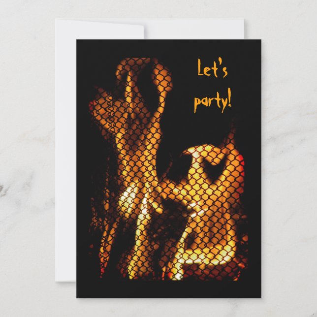 Invitation d'Halloween Flames dansantes (Devant)